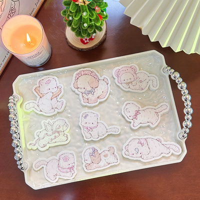 Pink berry原创可爱猫猫兔熊系列双面 异型便签手帐拼贴素材纸