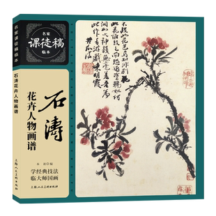 石涛花卉人物画谱 名家课徒稿临本明末清初中国国画大师花卉人物画集册页临摹石涛题画诗花卉29幅罗汉人物图绘画技法画论入门范本