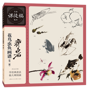 齐白石花鸟虫鱼画谱第二版名家课徒稿临本 花鸟虫鱼山水人物课徒稿 初学者临摹中国画花鸟画技法水墨绘画艺术教程书籍