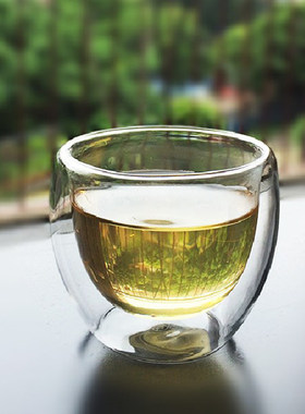 台湾茶杯双层耐热玻璃茶具宜龙