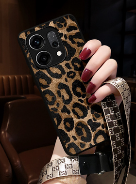 适用opporeno14手机壳新款reno13pro保护套reno12欧美风reno11复古豹纹reno9女6挂绳5网红10时尚7se潮8外颗+