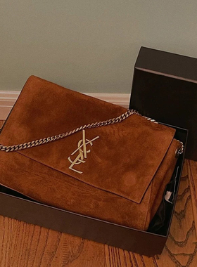 包包女式2025新款流浪包信封包中古麂皮包双面kate链条斜跨高级感