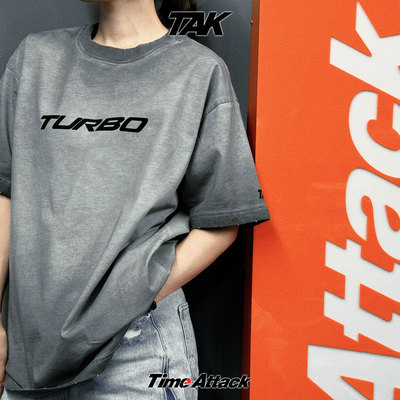 TAK水洗做旧短袖TURBO主题T恤