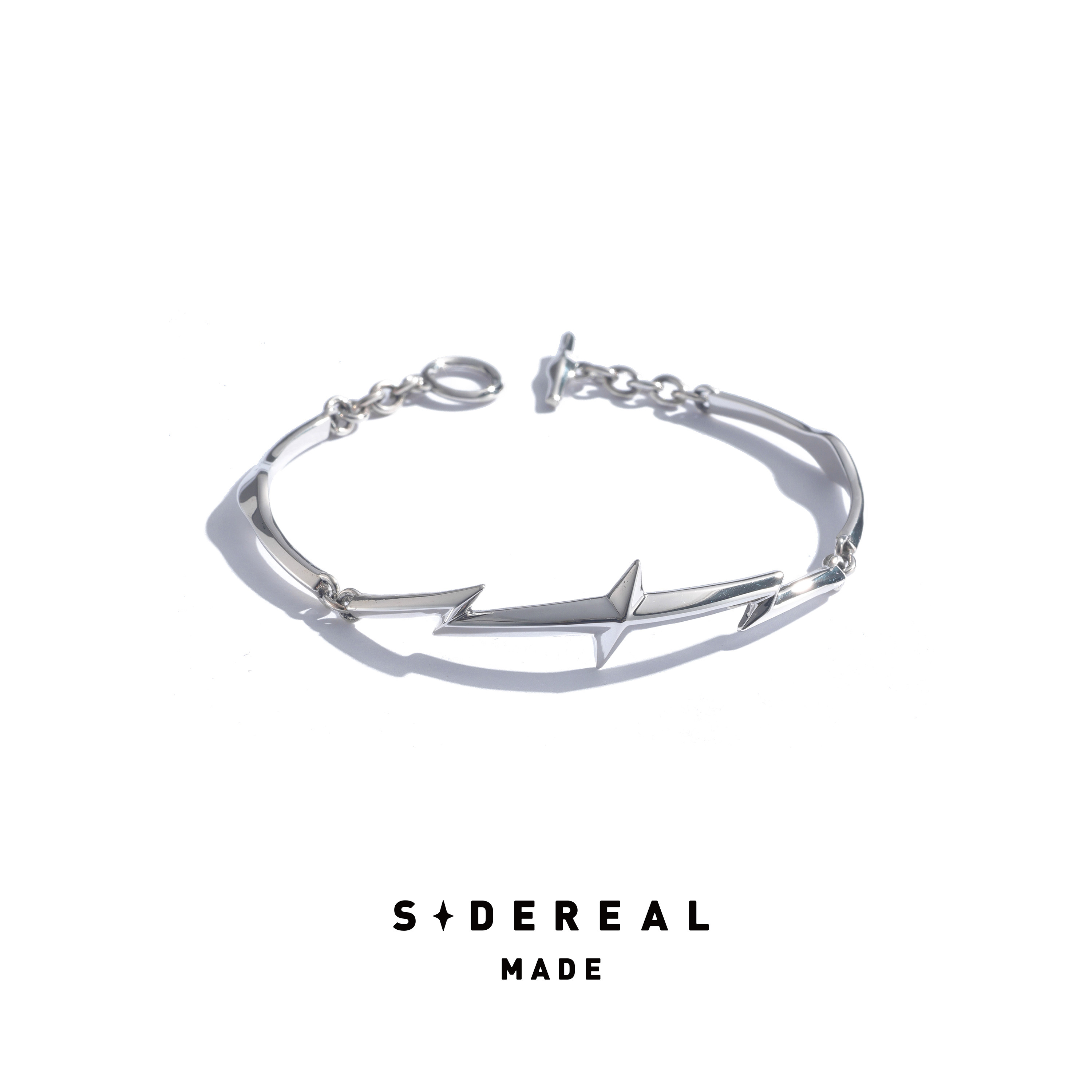 siderealmade闪电星三折银手链 中性银饰