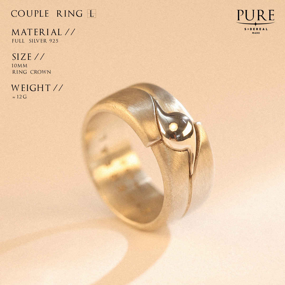 siderealmade磨砂错位螺旋球宽款戒指 情侣银饰,饰品/流行首饰/时尚饰品新,戒指/指环,淘宝优惠券,粉丝福利购,淘宝优惠卷