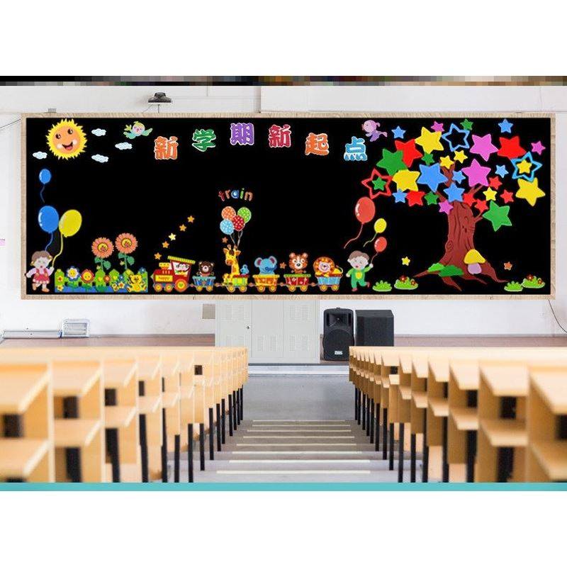 黑板报班级墙面墙贴教室展板马年开学布置走廊墙贴画毛毡墙贴小学,家居饰品,文化墙贴,淘宝优惠券,粉丝福利购,淘宝优惠卷