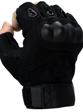 战术手套特种兵户外防割防刺作战格斗黑鹰露指冬季男半指作训防身