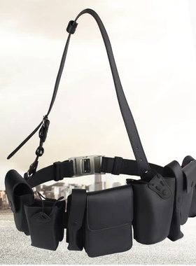 保安腰带黑色附包战术男安保器材武装装备多功能外腰带