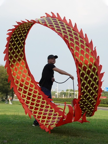 Dragon Dance Performance Props Ribbon Fitness Новый стиль китайский дракон качающийся квадратный танцевальный стример для взрослой рука играет дракон