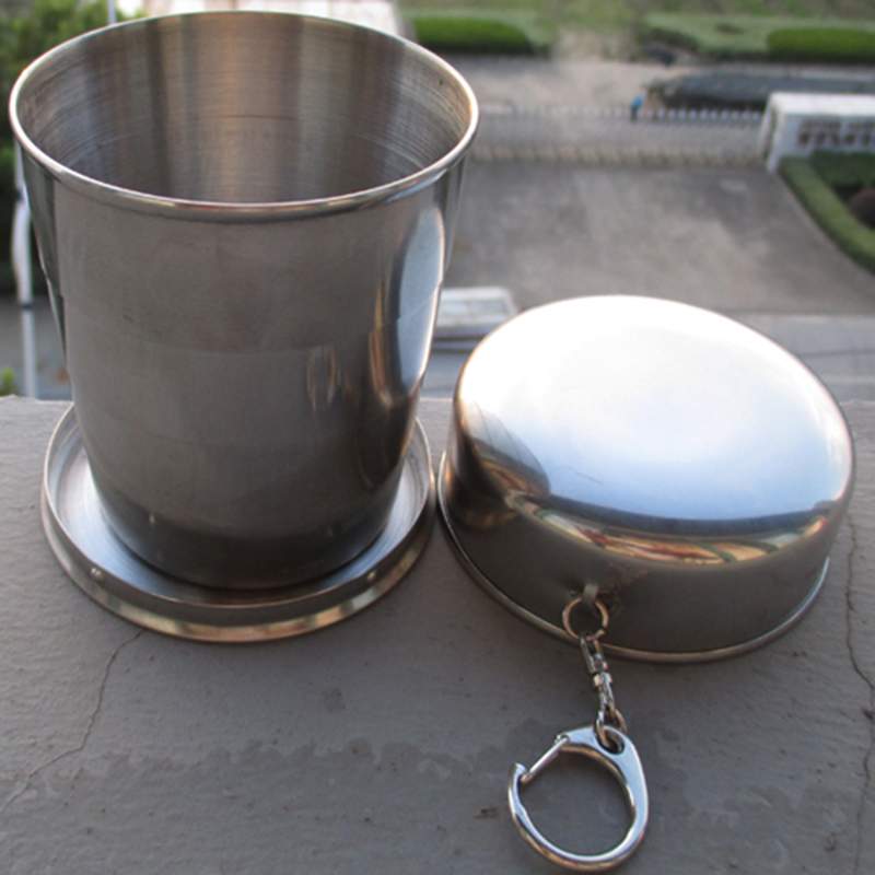 折叠杯旅行神器不锈钢折叠杯子户外便携伸缩口杯压缩水杯可装沸水