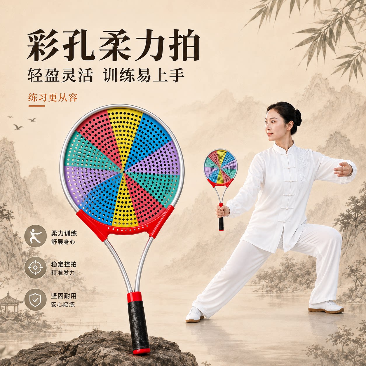 太极柔力球拍揉力球中老年初学者揉球柔力球健身球正品太极球套装