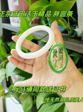 西安兵马俑活玉蓝田玉手镯圆条