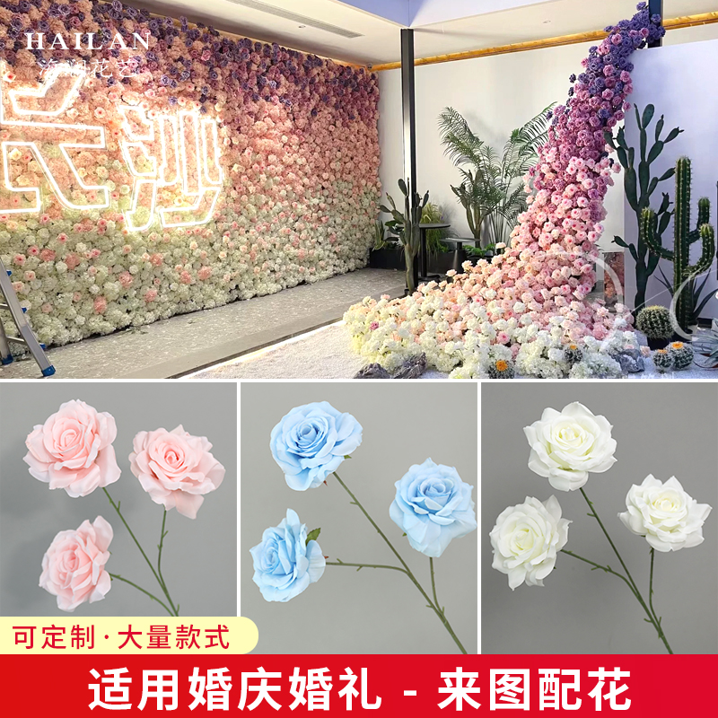 婚礼假花家居餐桌玫瑰花美陈批发