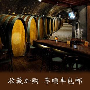 3D欧式复古红酒酒庄墙纸西餐厅酒坊啤酒吧台背景墙布壁纸酒桶壁画