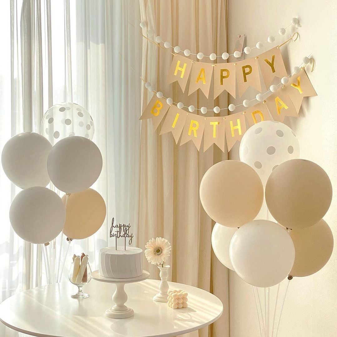 ins风复古森系生日装饰气球拉旗