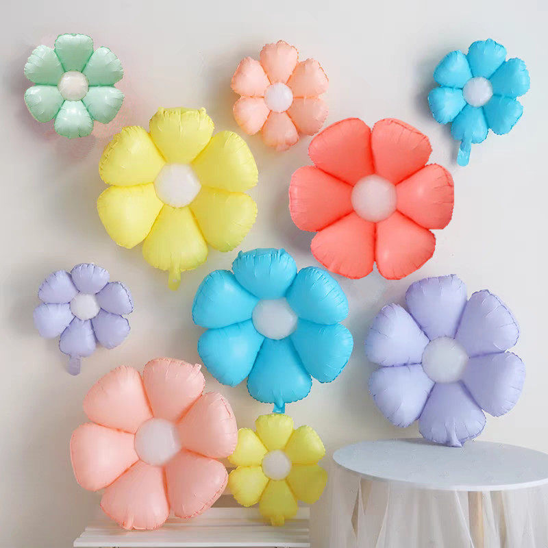 彩色太阳花朵小雏菊铝膜气球户外拍照幼儿园儿童生日派对装饰布置