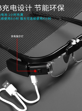 USB充电高清4倍头戴眼镜放大镜带灯电子维修嫁睫毛高倍30老人阅读