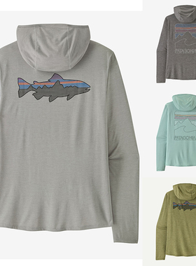 巴塔哥尼亚26款Patagonia C1速干飞钓山峰40UPF防晒男款连帽长袖T