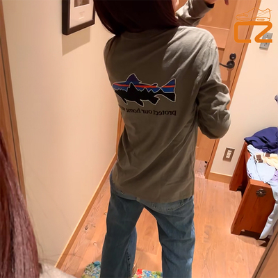 巴塔哥尼亚25新款Patagonia Trout飞鱼图案有混纺男女款圆领短袖T