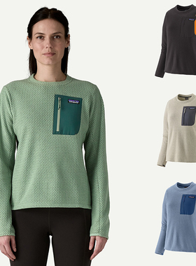 巴塔哥尼亚Patagonia25新秋冬R1 crew 女款抓绒保暖圆领长袖T卫衣