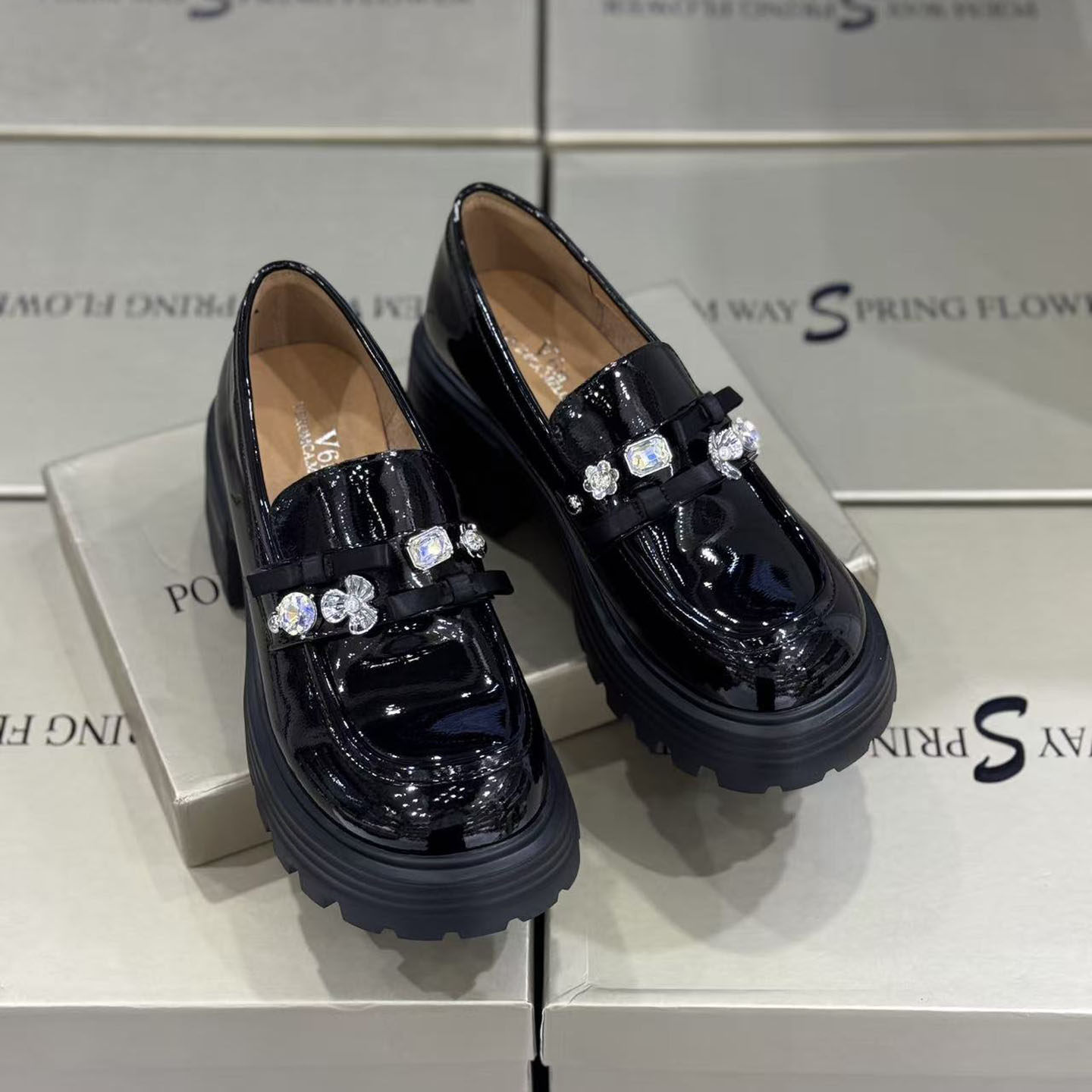 诗路花语厚底乐福鞋女2025年秋季