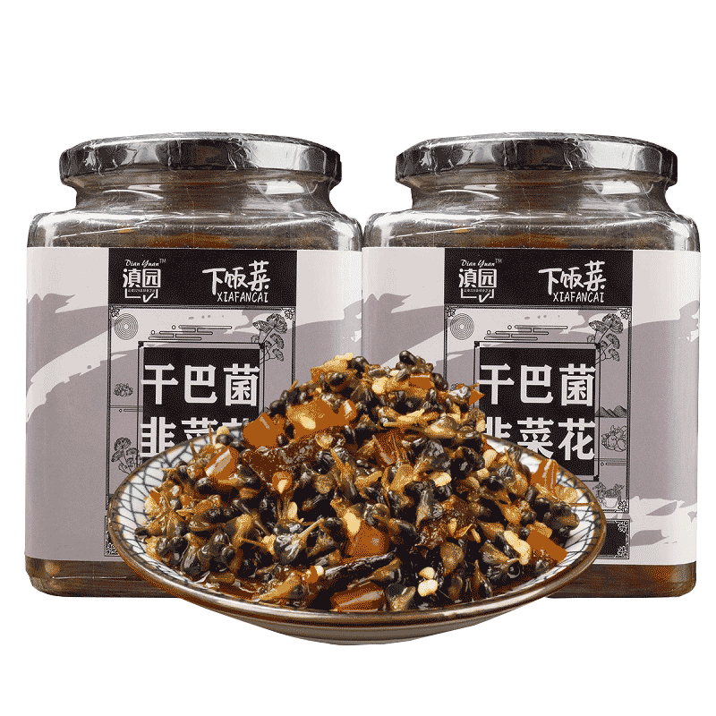 滇园曲靖韭菜花腌干巴菌450g