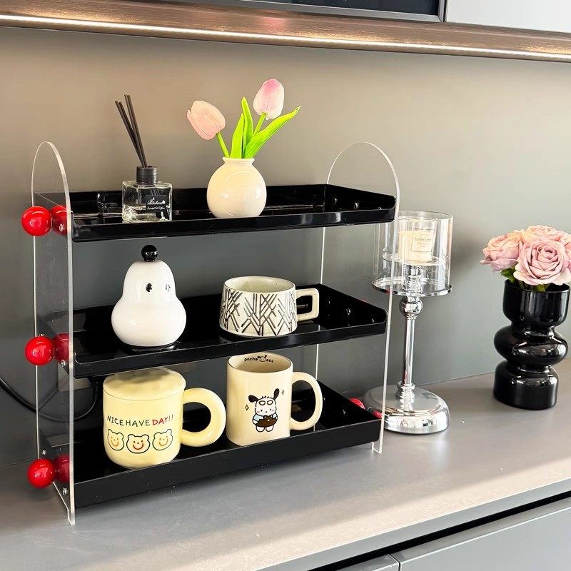 小红书亚克力杯架水杯收纳置物架子玄关餐边柜咖啡杯架香水香薰架