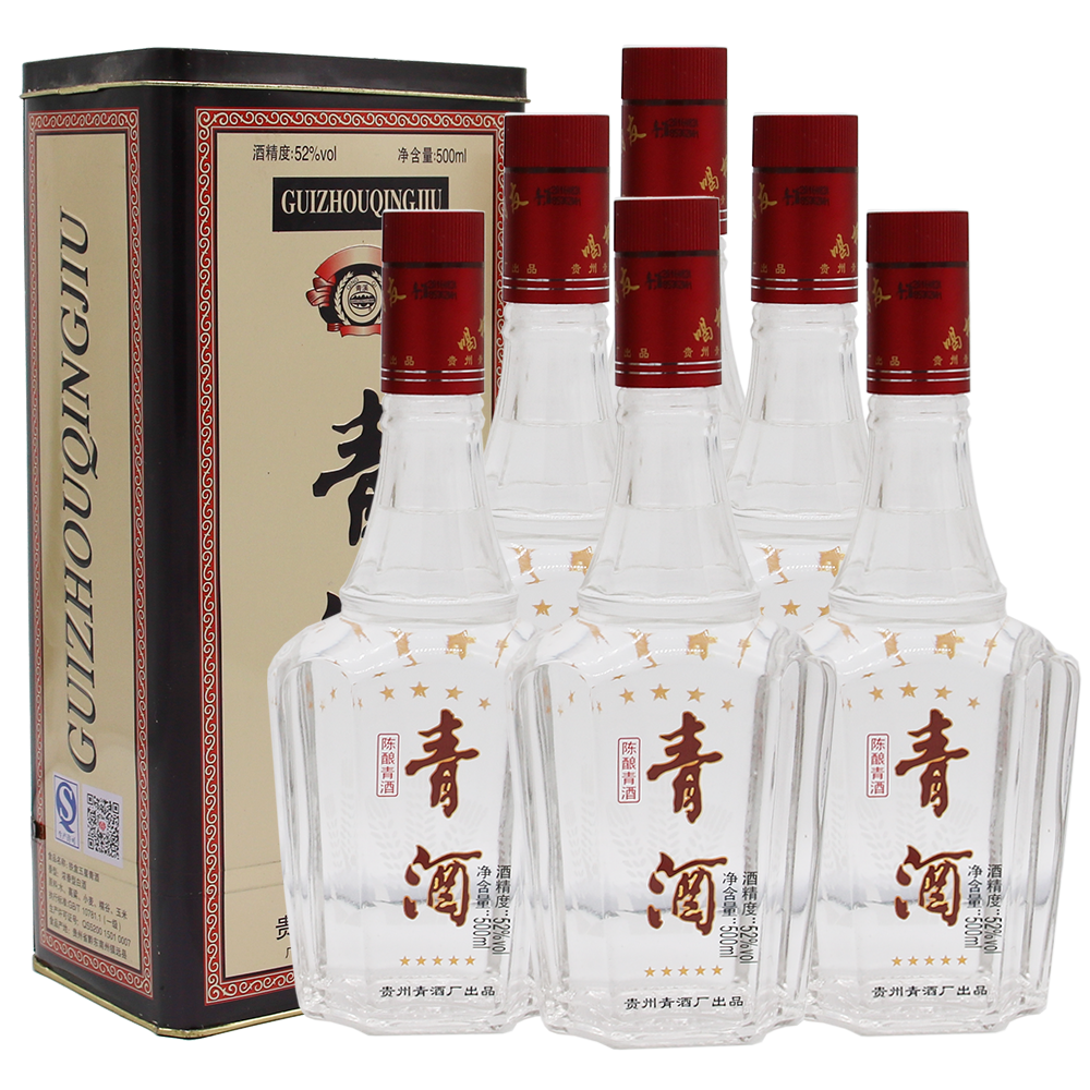 52度五星青酒铁盒 500ml*6 贵州青溪浓香型洞藏礼品盒酒