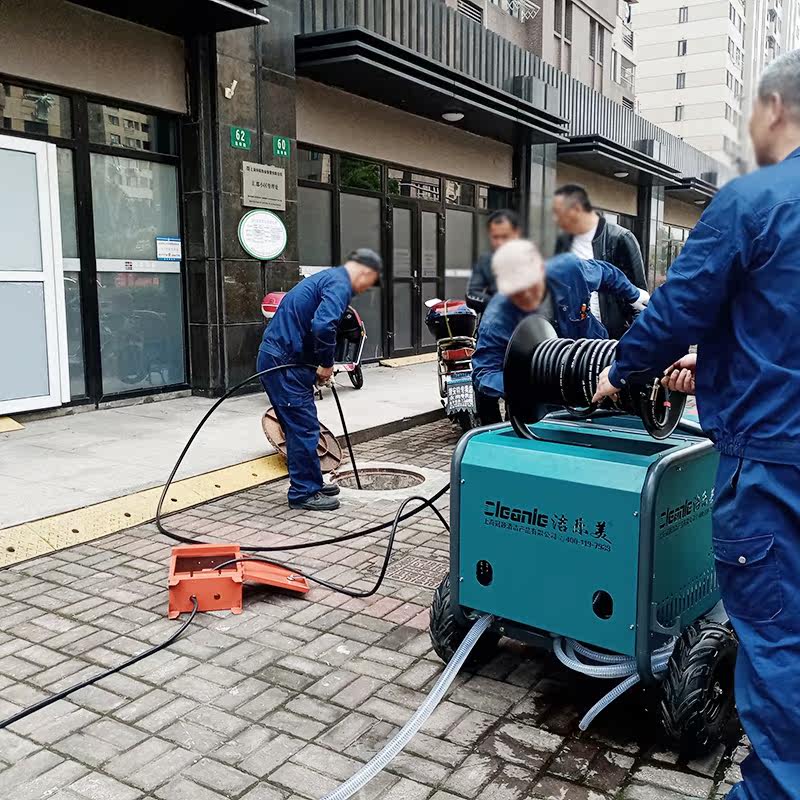 洁乐美高压管道疏通机380V电动市政物业大流量下水道水老鼠疏通机