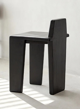 卢克凳中古实木凳子北欧设计餐凳家用侘寂风梳妆凳简约换鞋凳餐椅