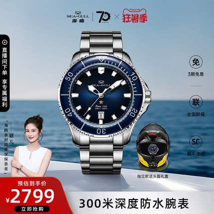 海鸥表手表潜水表夜光防水机械表男士腕表海洋系列男表1210