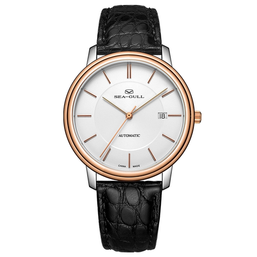 海鸥表单历皮带机械男表