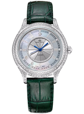 海鸥表手表女士奢华镶钻机械表复古贝母皮带女表1103L