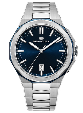 海鸥表手表男款自动机械表潮流商务日历经典钢带男士腕表1140