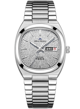 海鸥表复古电视机雪花盘手表男女款休闲机械表1051C