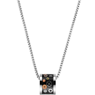 海鸥星汉灿烂齿轮手工圆环吊坠小众设计男女款项链