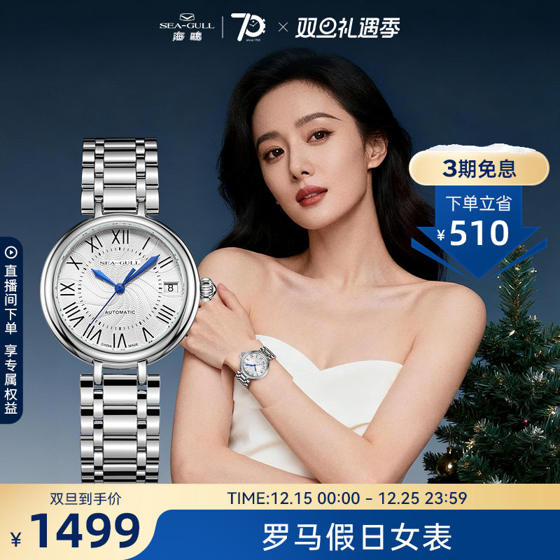海鸥表复古简约女士机械表