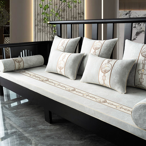 中式实木沙发垫四季通用防滑高端现