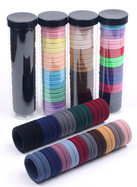 20条桶装无接缝发圈韩版百搭毛巾圈发绳简约加宽马尾头绳B374包邮