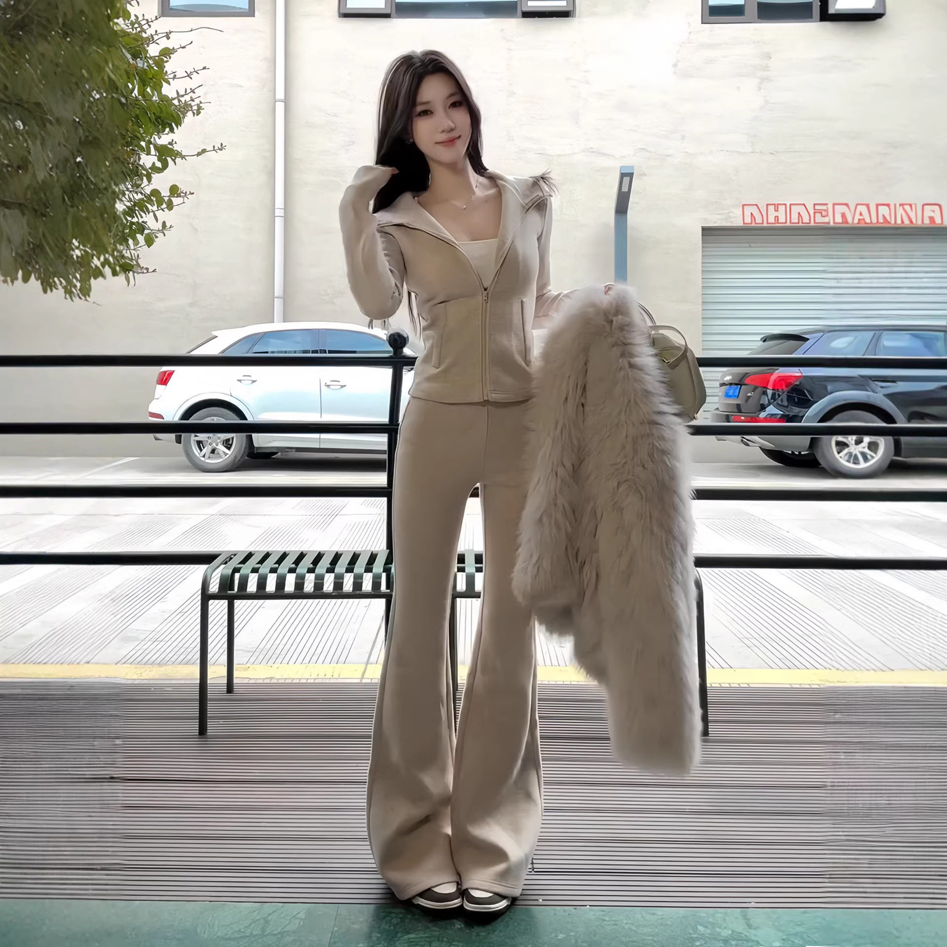 超火冬装一整套时尚修身显瘦加绒卫衣长裤休闲运动两件套女装,女装/女士精品,时尚套装,淘宝优惠券,粉丝福利购,淘宝优惠卷