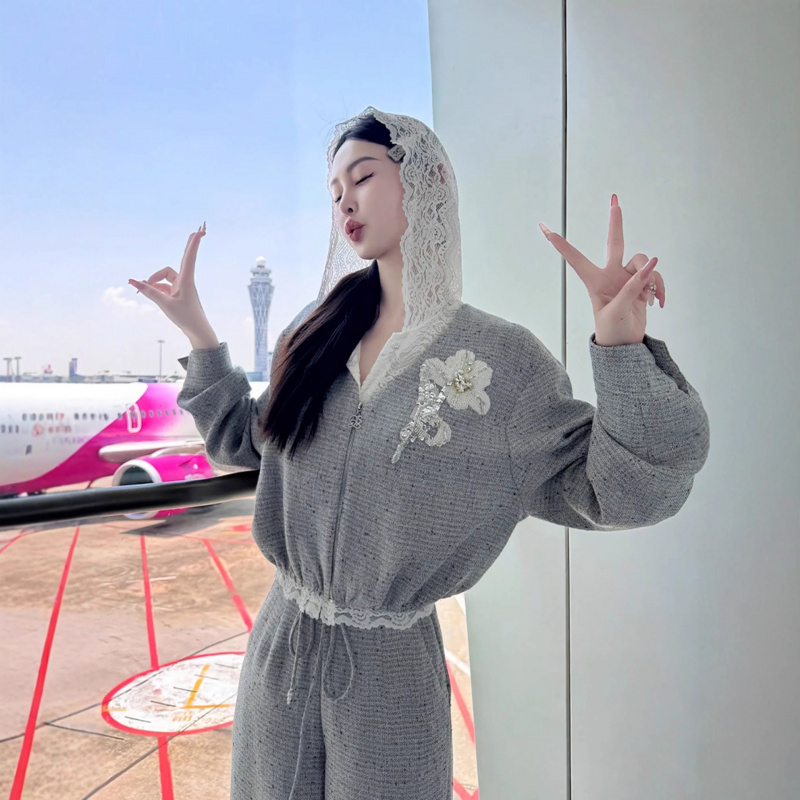 韩系休闲运动套装女秋