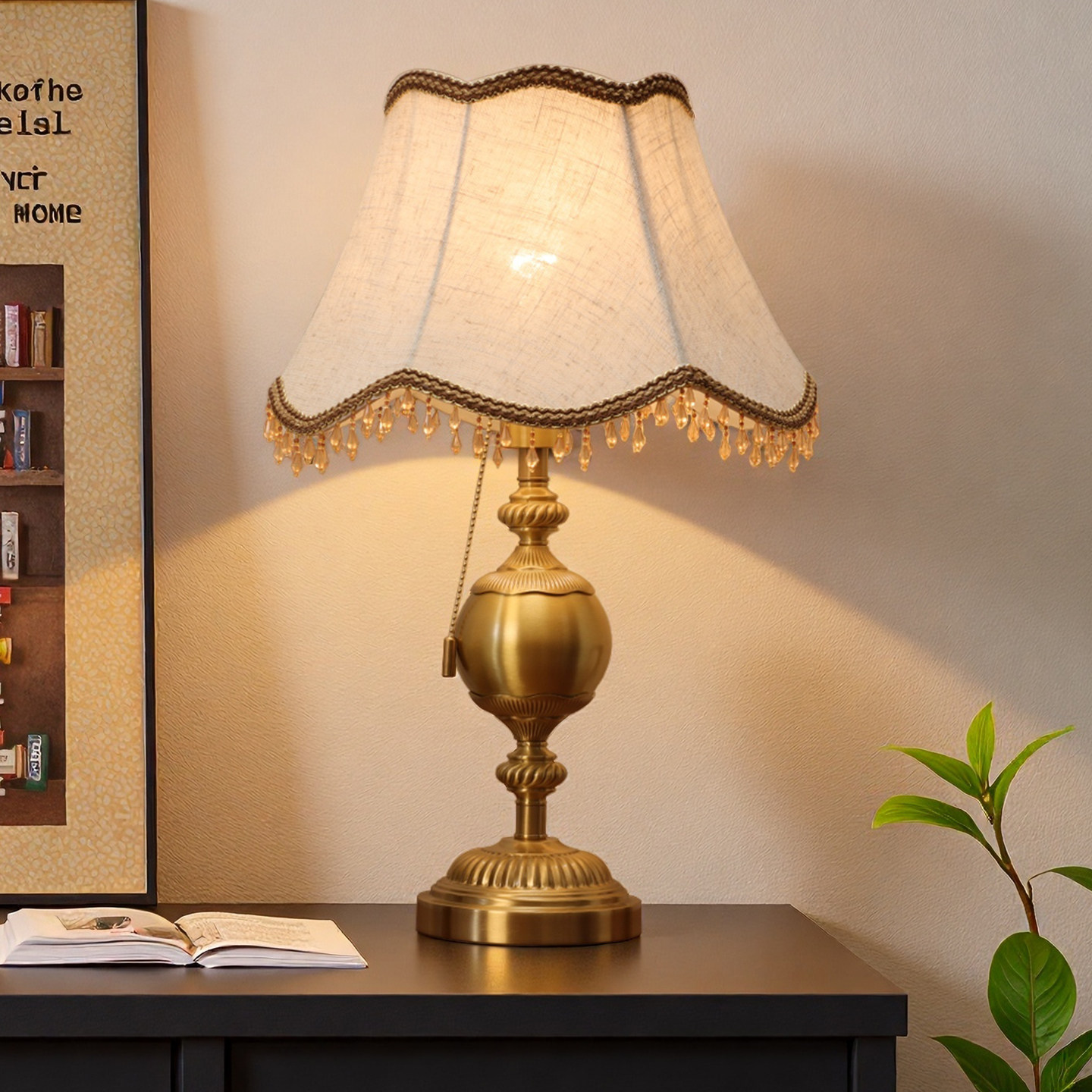 欧式美式卧室装饰婚房温馨个性全铜台灯创意现代可调光节能床头灯