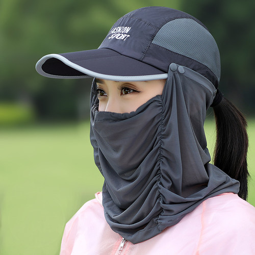 夏天春秋防晒户外骑车可折叠帽子