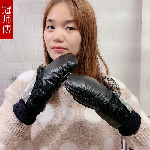 冠师傅 Перчатки с пухом, демисезонный утепленный комплект, удерживающая тепло милая сумка для путешествий, в корейском стиле