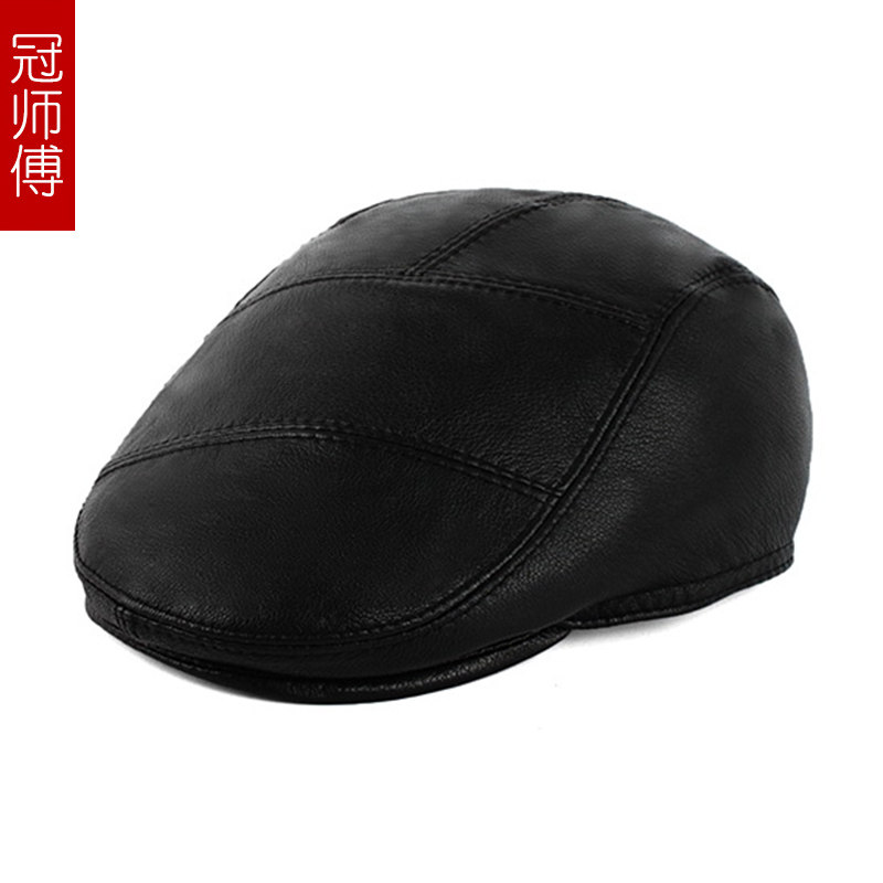 冬季真皮帽子男鸭舌帽韩版潮冬天女士羊皮保暖帽子时尚休闲前进帽