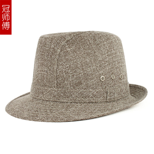 冠师傅男士帽子中老年男礼帽春夏爵士帽休闲男帽户外绅士时尚帽子