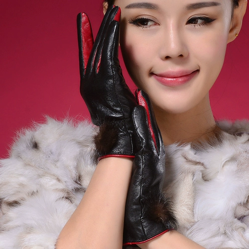 Демисезонные модные удерживающие тепло перчатки, из натуральной кожи