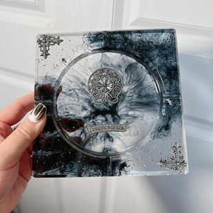 diy手工创意生日创意礼物个性定制某罗心晕染滴胶烟灰缸成品