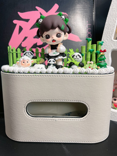 正版娃暴怒之熊奶油胶皮质纸抽盒纯手工制作送礼客厅桌面好奇鸭