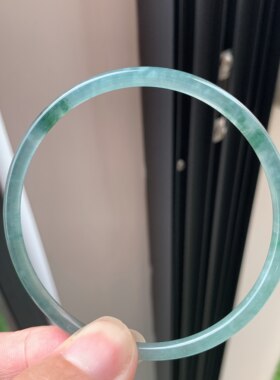 危料手镯5960细叮当玻璃种冰油绿果冻镯颜色清爽漂亮自然光实拍